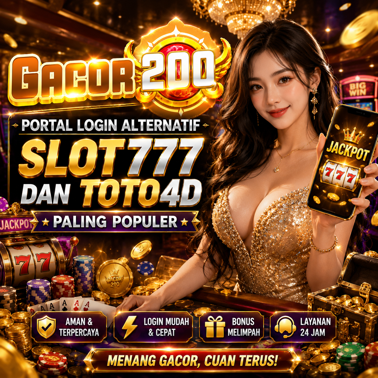 GACOR200 Portal Login Alternatif Slot777 dan TOTO4D Paling Populer